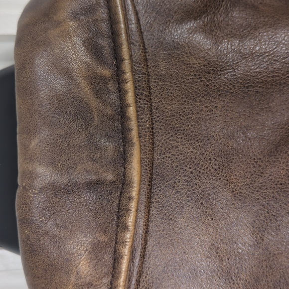 Compagnia Brown Flight pilot Leather Jacket Shearling fighter Bomber Italy 50 L - Picture 7 of 16